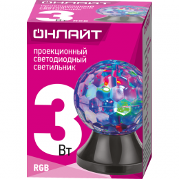 Светильник светодиодный проекционный 61 981 OLF-DISCO02-3-230-RGB-BL ОНЛАЙТ 61981
