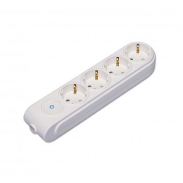 Колодка удлинителя 4-м с заземл. защ. шторки с выкл. Makel N4310000