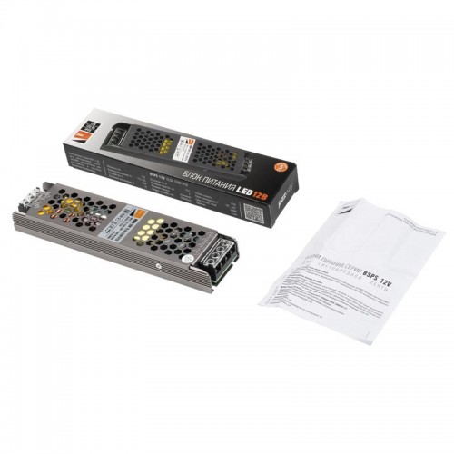 Блок питания для светодиодной ленты 120Вт 10А 12В IP20 BSPS метал. JazzWay 5013902