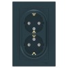 Розетка 2-м СП AtlasDesign 16А IP20 с заземл. защ. шторки в сборе изумруд SE ATN000826