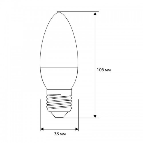 Лампа светодиодная LED-C35-7W-E27-6K Свеча 7Вт E27 6500К 172-265В Ergolux 13299