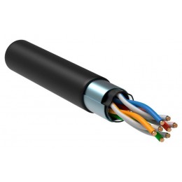 Кабель витая пара F/UTP кат.5E 4х2х24AWG solid LSZH нг(А)-HF черн. (305м) (м) ITK LC3-C5E04-329