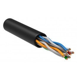 Кабель витая пара U/UTP кат.6 4х2х23AWG solid LSZH черн. (305м) (м) ITK LC3-C604-129