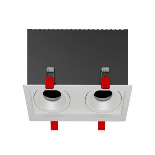 Рамка для модульного светильника FLEX 50 12 110х220х130 двойн. встраив. поворотная RAL9010 VARTON V1-R0-00435-10013-2000000