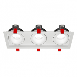 Рамка для модульного светильника FLEX 50 13 110х325х55 тройная встраив. поворотная RAL9010 VARTON V1-R0-00435-10011-2000000