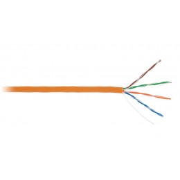 Кабель U/UTP кат.5E (класс D) 4 пары 100МГц ОЖ BC чистая медь внутр. LSZH нг(В)-HF оранж. (уп.100м) NETLAN EC-UU004-5E-LSZH-OR-1