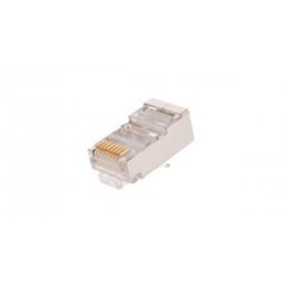Коннектор RJ45 (8P8C) под витую пару кат.5E (класс D) экранир. 100МГц покрытие 3мкд универс. ножи для проводников 0.47-0.51мм (уп.1000шт) NETLAN EC-UP8P8C-SD-003-TR-1000