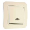 Переключатель проходной 1-кл. 1п 1мод. СП Lillium 10А IP20 с подсветкой крем./крем. Makel 70225