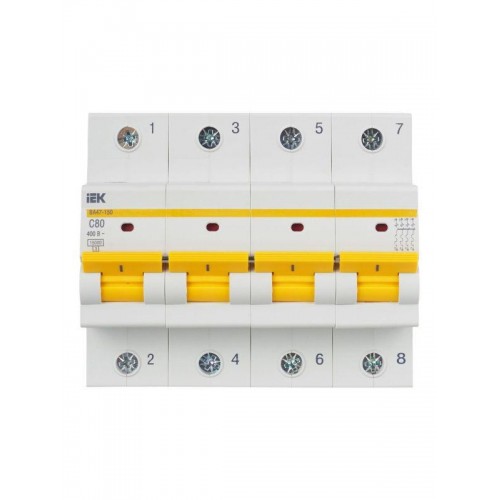 Выключатель автоматический модульный 4п C 80А 15кА ВА47-150 KARAT IEK MVA50-4-080-C