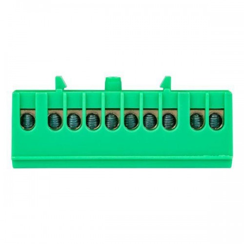 Шина нулевая PE 6х9 10 отвер. латунь зел. изолированный корпус на DIN-рейку PROxima EKF sn0-63-10-ig