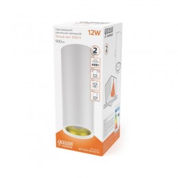 Светильник светодиодный Overhead 12Вт 3000К IP20 900лм 170-240В ДПО цилиндр накладной бел. GAUSS HD012