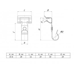Зажим балочный 8-14мм под трубу 20мм PROxima EKF ZB8-14-Tr20