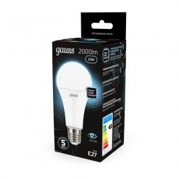Лампа светодиодная Black 22Вт A70 грушевидная 4100К нейтр. бел. E27 2000лм GAUSS 102502222
