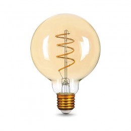 Лампа светодиодная филаментная Black Filament 6Вт G95 шар золотая 2400К тепл. бел. E27 360лм GAUSS 105802007