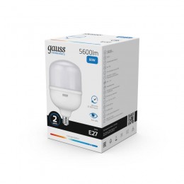 Лампа светодиодная Elementary 60Вт T160 цилиндр 6500К холод. бел. E27 5600лм GAUSS 63236