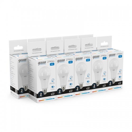 Лампа светодиодная Elementary 35Вт A80 грушевидная 6500К холод. бел. E27 2790лм GAUSS 70235