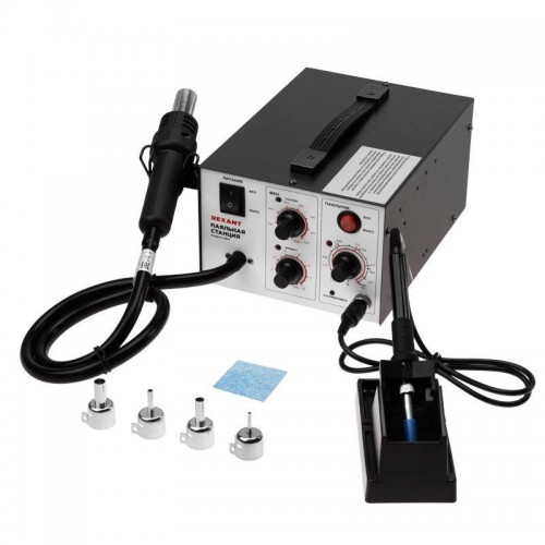 Станция паяльная (паяльник + термофен) 150-500град.C (R852) Rexant 12-0723