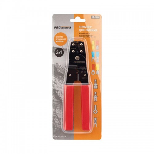 Кримпер для обжима автоклемм изолированных и неизолированных 0.10-6.0кв.мм (ht-202B) PROCONNECT 12-3032-4