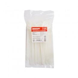Хомут кабельный 7.5х200 нейл. многоразовый СКМ-200 бел. (уп.100шт) Rexant 07-0209