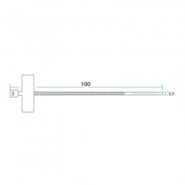 Хомут кабельный 2.5х100 под маркер нейл. бел. (уп.100шт) Rexant 07-0106