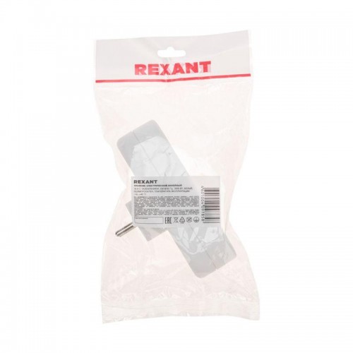 Разветвитель 3-м с заземл. 16А IP20 линейный бел. Rexant 11-1079