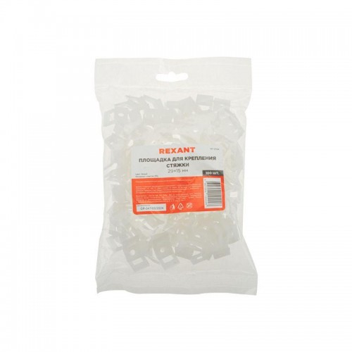 Площадка для крепления стяжки 29х15мм (ПС-2) бел. (уп.100шт) Rexant 07-2104