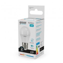 Лампа светодиодная Elementary 12Вт P45 шар 4100К нейтр. бел. E27 920лм GAUSS 53222