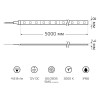 Лента светодиодная Elementary 2835/60-SMD 4.8Вт/м 3000К тепл. бел. IP66 150лм/м 12В 8мм (уп.5м) GAUSS 356000105