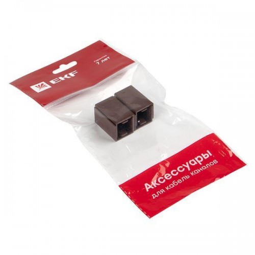 Соединитель 16х16 под темн. дерево Plast PROxima (уп.4шт) EKF cond-16-16x4