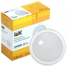 Светильник светодиодный ДПО 5012Д 8Вт 4000К IP65 круг бел. с ДД IEK LDPO1-5012D-08-4000-K01