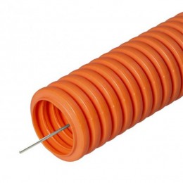 Труба гофрированная ПНД тяжелая d40мм с протяжкой оранж. (уп.25м) Урал Пак ГФ-1110240-025