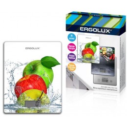Весы кухонные ELX-SK02-С01 до 5кг 195х142мм бел. яблоки Ergolux 13602