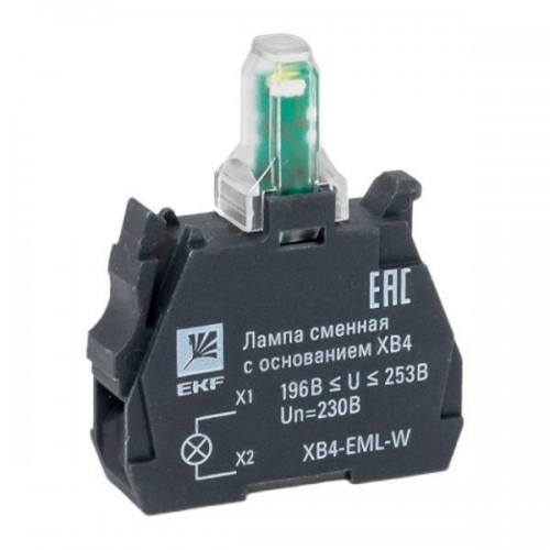 Лампа сменная с основанием XB4 бел. 230В PROxima EKF XB4-EML-W