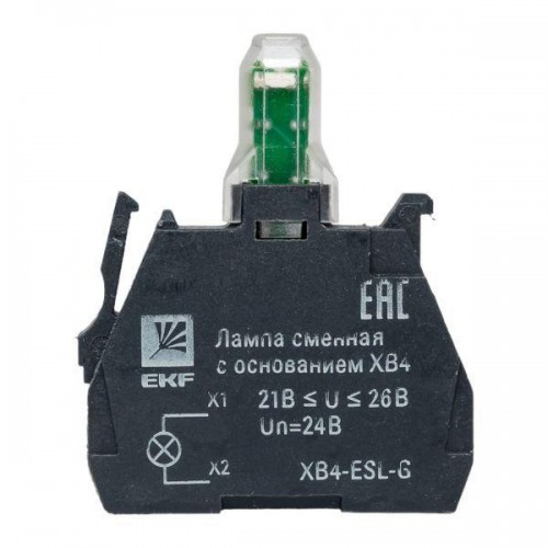Лампа сменная с основанием XB4 зел. 24В PROxima EKF XB4-ESL-G