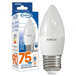 Лампа светодиодная ILED-SMD2835-C37-8-720-220-6.5-E27 (1308) IONICH 1539