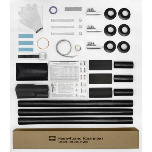 Муфта кабельная концевая наружн. установки 10кВ 10ПКНТпбН-3х(150-240)/800мм с болт. наконечн. Нева-Транс Комплект 22060015