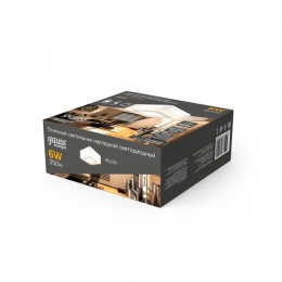 Светильник светодиодный Backlight 3+3Вт 3000К IP20 350лм d105х40мм ДБО квадрат потолочный накладной 3 режима работы GAUSS BL220