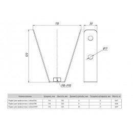 Подвес для профнастила с гайкой М10 EKF kp10120