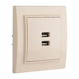 Розетка USB 2-м СП Минск 2.1А беж. EKF ERR-2USB-200