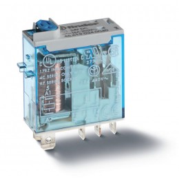 Реле миниатюрное промышленное электромеханич. монтаж в розетку или наконечники Faston (4.8х0.5мм) 1CO 16А AgNi 230В AC влагозащ. RTII опции: кнопка тест + мех. индикатор + LED(AC) FINDER 466182300054