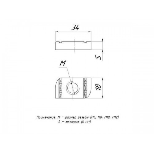Гайка STRUT М6 EKF stgM6