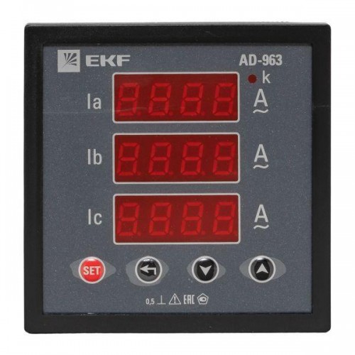 Амперметр цифровой AD-963 3ф на панель 96х96 EKF ad-963