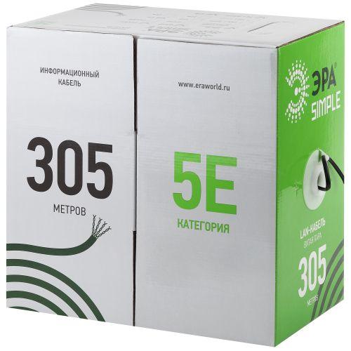 Кабель витая пара U/UTP кат.5E 4х2х24AWG CU PE OUTDOOR SIMPLE (уп.305) Эра Б0044427