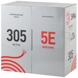 Кабель витая пара F/UTP кат.5E 4х2х24 AWG CU нг(А) HF (уп.305м) Эра Б0044687