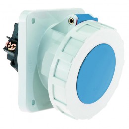 Розетка 125А 3п 6ч 230В IP67 наклонная фланец 114х114 Bals 12100