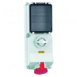 Розетка настенная 16А 5п 6ч 400В IP44 с выкл. + окно Bals 17163