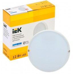 Светильник светодиодный ДПО 2012Д 12Вт 6500К IP54 круг с АД бел. IEK LDPO3-2012D-12-6500-K01