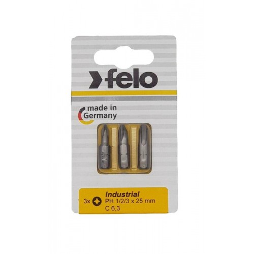 Бита крестовая PH 1/PH 2/PH 3х25 (блист.3шт) FELO 02293116