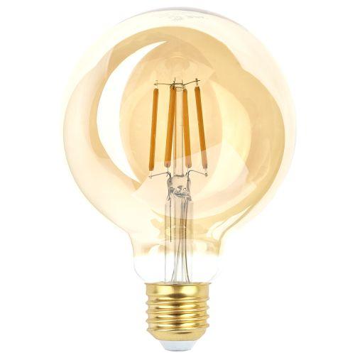 Лампа светодиодная филаментная F-LED G95-7W-824-E27 7Вт G95 шар золотая 2400К тепл. бел. E27 Эра Б0047662