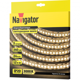 Лента светодиодная 14 461 NLS-2835WW240-24-IP20-12V (уп.5м) NAVIGATOR 14461